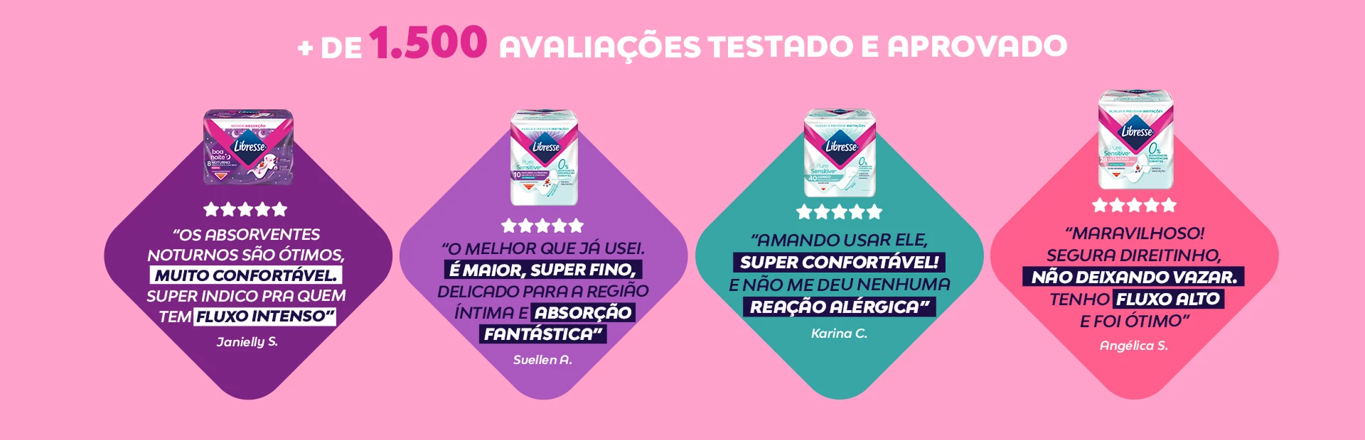Banner promocional do absorvente ultrafino com abas noturno - 10 unidades